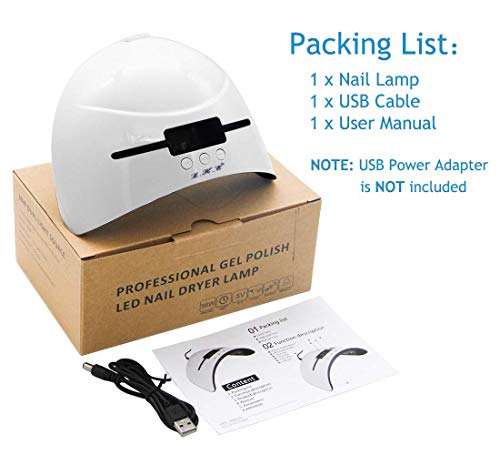UV LED Nail Lamp, Nail UV Light Nail Dryer Portable Manicure Kit UV Gel Nail Light with Timer/Sensor/LCD Display/USB Design Nails Polish Dryer Pro Nail Lamp for UV Resin and UV LED Gel Polishes UV LED Nail Lamp, Nail UV Light Nail Dryer Portable Manicure Kit UV Gel Nail Light with Timer/Sensor/LCD Display/USB Design Nails Polish Dryer Pro Nail Lamp for UV Resin and UV LED Gel Polishes